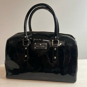 Kate Spade Structured Doctor Bag black patent leather.